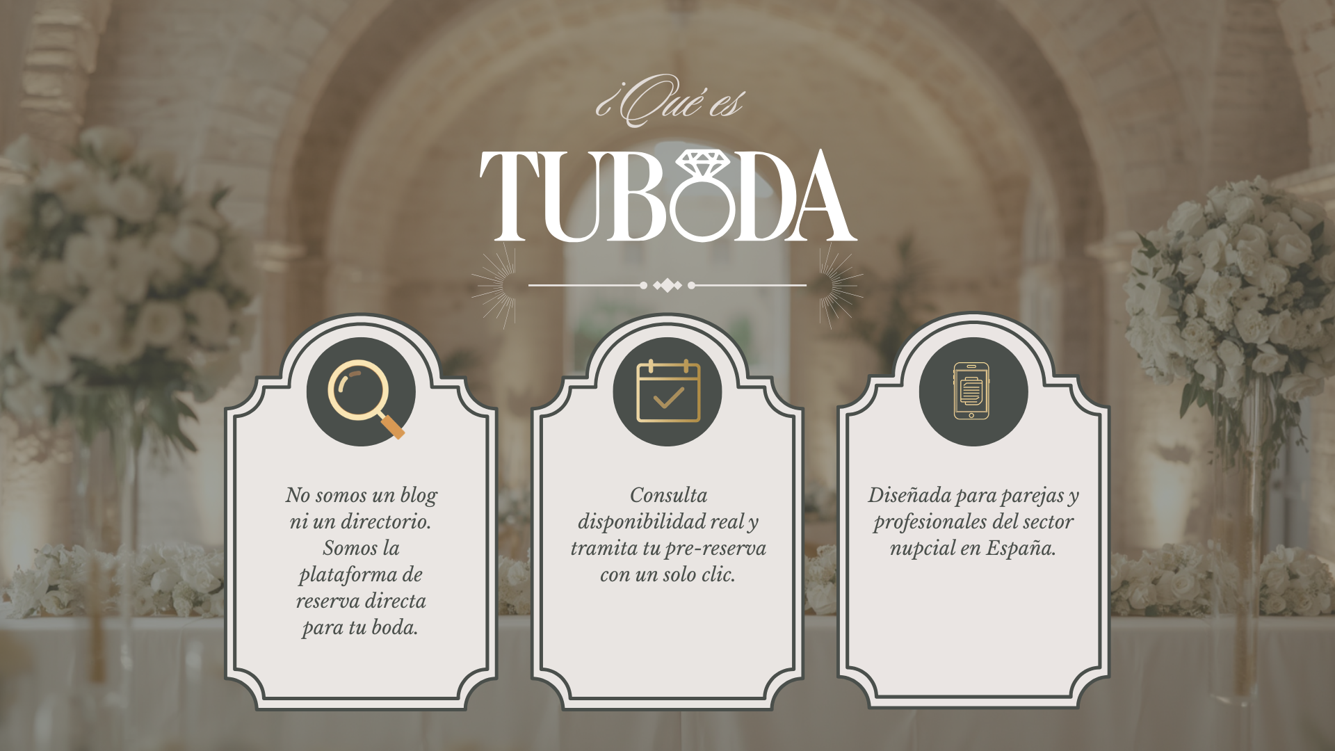 Tres marcos editoriales explicando la reserva directa de TUBODA