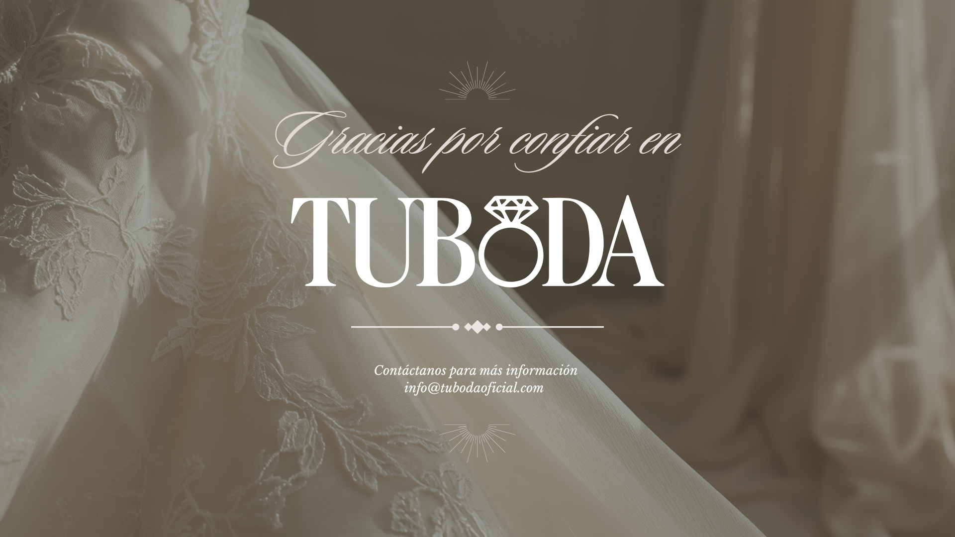 Gracias por confiar en TUBODA · encaje nupcial